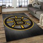 nhl boston bruins hockey team logo sport carpet rectangle area rug for living room dark room bb76