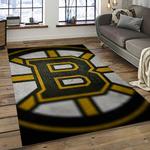 nhl boston bruins hockey team logo sport carpet rectangle area rug for living room dark room bb78