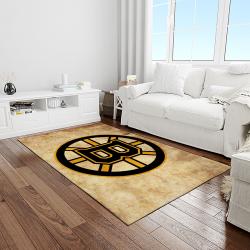 nhl boston bruins hockey team logo sport carpet rectangle area rug for living room light room bb06