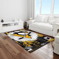 nhl boston bruins hockey team logo sport carpet rectangle area rug for living room light room bb12