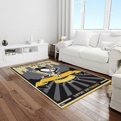 nhl boston bruins hockey team logo sport carpet rectangle area rug for living room light room bb21