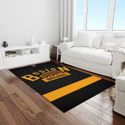 nhl boston bruins hockey team logo sport carpet rectangle area rug for living room light room bb23