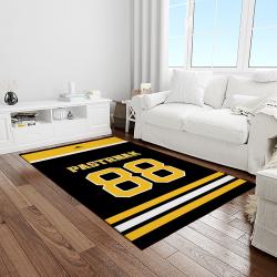 nhl boston bruins hockey team logo sport carpet rectangle area rug for living room light room bb24