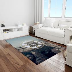 nhl boston bruins hockey team logo sport carpet rectangle area rug for living room light room bb25