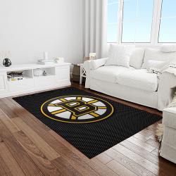 nhl boston bruins hockey team logo sport carpet rectangle area rug for living room light room bb27