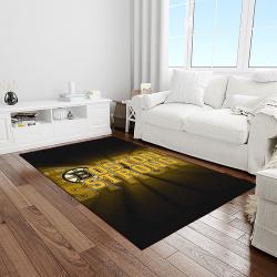 nhl boston bruins hockey team logo sport carpet rectangle area rug for living room light room bb47