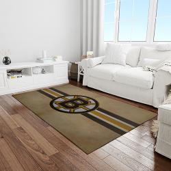 nhl boston bruins hockey team logo sport carpet rectangle area rug for living room light room bb48