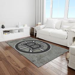 nhl boston bruins hockey team logo sport carpet rectangle area rug for living room light room bb56