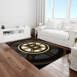 nhl boston bruins hockey team logo sport carpet rectangle area rug for living room light room bb57