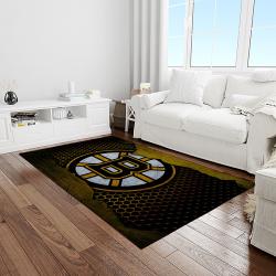 nhl boston bruins hockey team logo sport carpet rectangle area rug for living room light room bb67