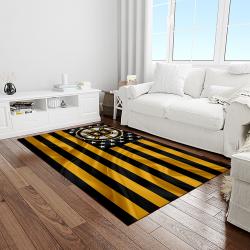 nhl boston bruins hockey team logo sport carpet rectangle area rug for living room light room bb70