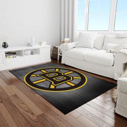 nhl boston bruins hockey team logo sport carpet rectangle area rug for living room light room bb76