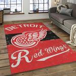 nhl detroit red wings hockey team logo sport carpet rectangle area rug for living room dark room dwr02