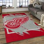 nhl detroit red wings hockey team logo sport carpet rectangle area rug for living room dark room dwr08