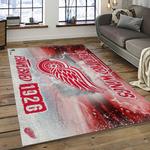 nhl detroit red wings hockey team logo sport carpet rectangle area rug for living room dark room dwr09