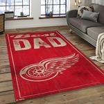 nhl detroit red wings hockey team logo sport carpet rectangle area rug for living room dark room dwr12