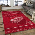 nhl detroit red wings hockey team logo sport carpet rectangle area rug for living room dark room dwr16