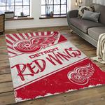 nhl detroit red wings hockey team logo sport carpet rectangle area rug for living room dark room dwr17