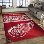 nhl detroit red wings hockey team logo sport carpet rectangle area rug for living room dark room dwr18