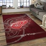 nhl detroit red wings hockey team logo sport carpet rectangle area rug for living room dark room dwr22