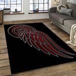 nhl detroit red wings hockey team logo sport carpet rectangle area rug for living room dark room dwr23