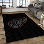 nhl detroit red wings hockey team logo sport carpet rectangle area rug for living room dark room dwr31