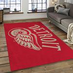 nhl detroit red wings hockey team logo sport carpet rectangle area rug for living room dark room dwr37