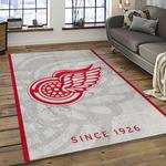 nhl detroit red wings hockey team logo sport carpet rectangle area rug for living room dark room dwr50