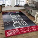 nhl detroit red wings hockey team logo sport carpet rectangle area rug for living room dark room dwr53