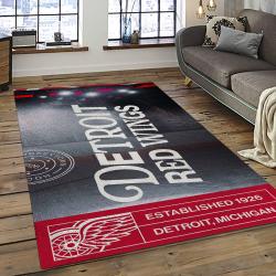 NHL Detroit Red Wings Rectangle Rug Personalized Non-Slip Carpet Gift For Ice Hockey Fans DRW53