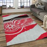 nhl detroit red wings hockey team logo sport carpet rectangle area rug for living room dark room dwr55
