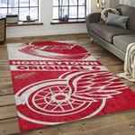 nhl detroit red wings hockey team logo sport carpet rectangle area rug for living room dark room dwr57