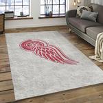 nhl detroit red wings hockey team logo sport carpet rectangle area rug for living room dark room dwr60