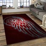 nhl detroit red wings hockey team logo sport carpet rectangle area rug for living room dark room dwr82
