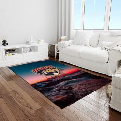 nhl florida panthers hockey team logo sport carpet rectangle area rug for living room light room fp06