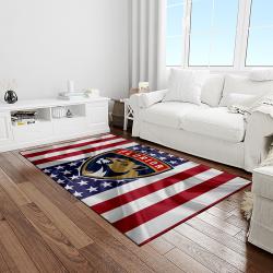 nhl florida panthers hockey team logo sport carpet rectangle area rug for living room light room fp29