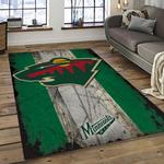 nhl minnesota wild hockey team logo sport carpet rectangle area rug for living room dark room mw05
