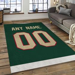 NHL Minnesota Wild Hockey Team Logo Sport Carpet Rectangle Area Rug For Living Room MW07