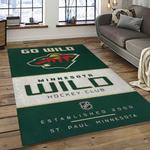 nhl minnesota wild hockey team logo sport carpet rectangle area rug for living room dark room mw08