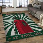 nhl minnesota wild hockey team logo sport carpet rectangle area rug for living room dark room mw09