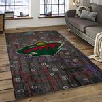 nhl minnesota wild hockey team logo sport carpet rectangle area rug for living room dark room mw10