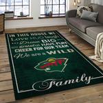 nhl minnesota wild hockey team logo sport carpet rectangle area rug for living room dark room mw14