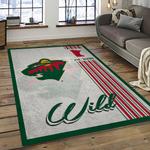 nhl minnesota wild hockey team logo sport carpet rectangle area rug for living room dark room mw15