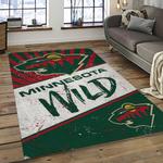 nhl minnesota wild hockey team logo sport carpet rectangle area rug for living room dark room mw16