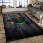 nhl minnesota wild hockey team logo sport carpet rectangle area rug for living room dark room mw21