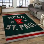 nhl minnesota wild hockey team logo sport carpet rectangle area rug for living room dark room mw23