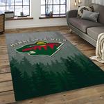 nhl minnesota wild hockey team logo sport carpet rectangle area rug for living room dark room mw25