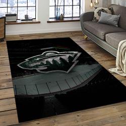 NHL Minnesota Wild Hockey Team Logo Sport Carpet Rectangle Area Rug For Living Room MW26