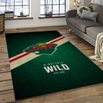 nhl minnesota wild hockey team logo sport carpet rectangle area rug for living room dark room mw29
