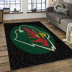 nhl minnesota wild hockey team logo sport carpet rectangle area rug for living room dark room mw36